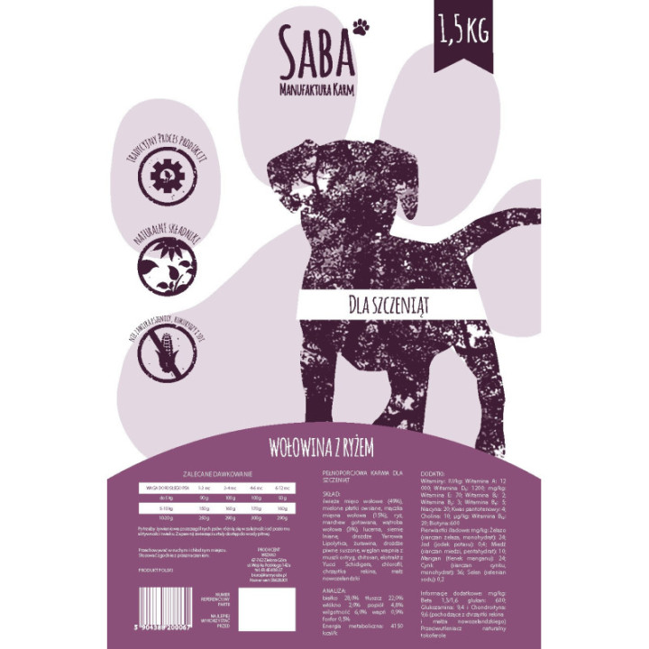 WOŁOWINA Z RYŻEM DLA SZCZENIĄT